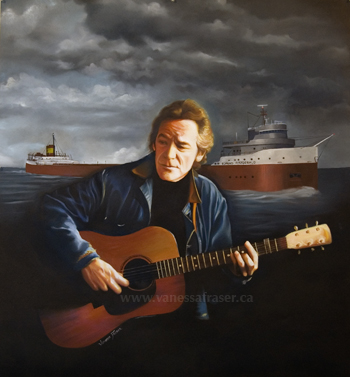 Gordon Lightfoot
Sings The Edmund Fitzgerald 
Oil on Paper, 2008 
33" x 36